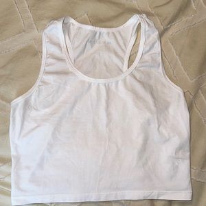 White NVGTN racer back tank top